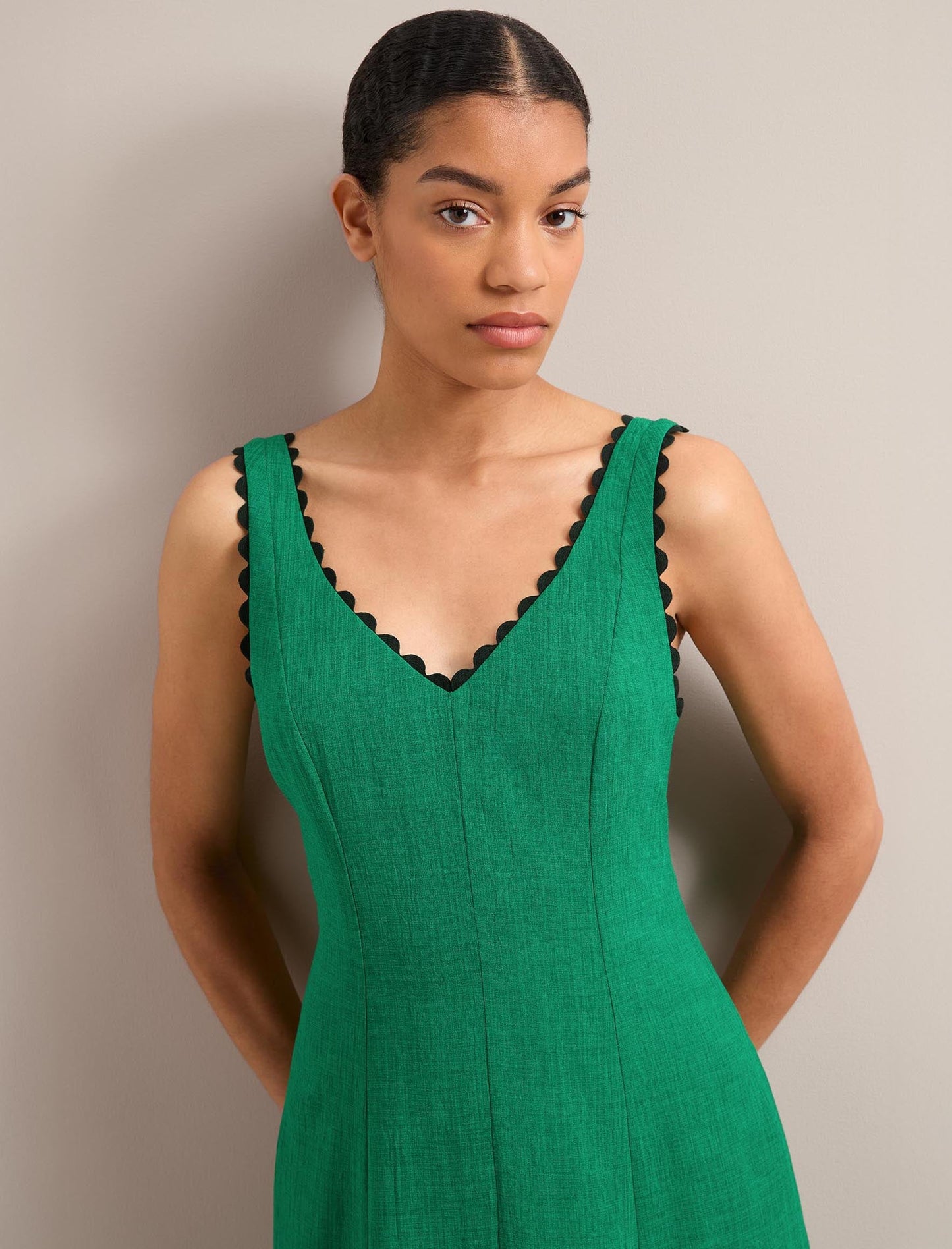 Ava Techni Voile Maxi Dress - Emerald Green