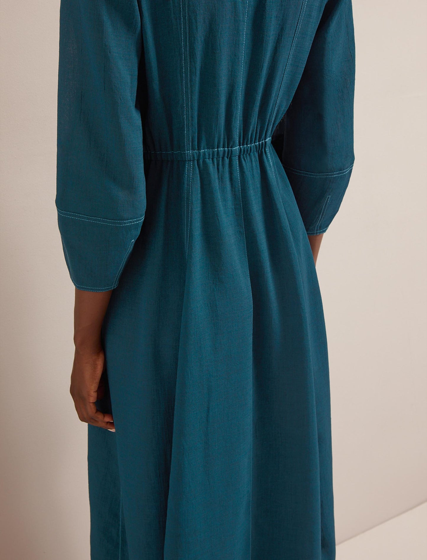 Lara Techni Voile Maxi Dress - Petrol Blue