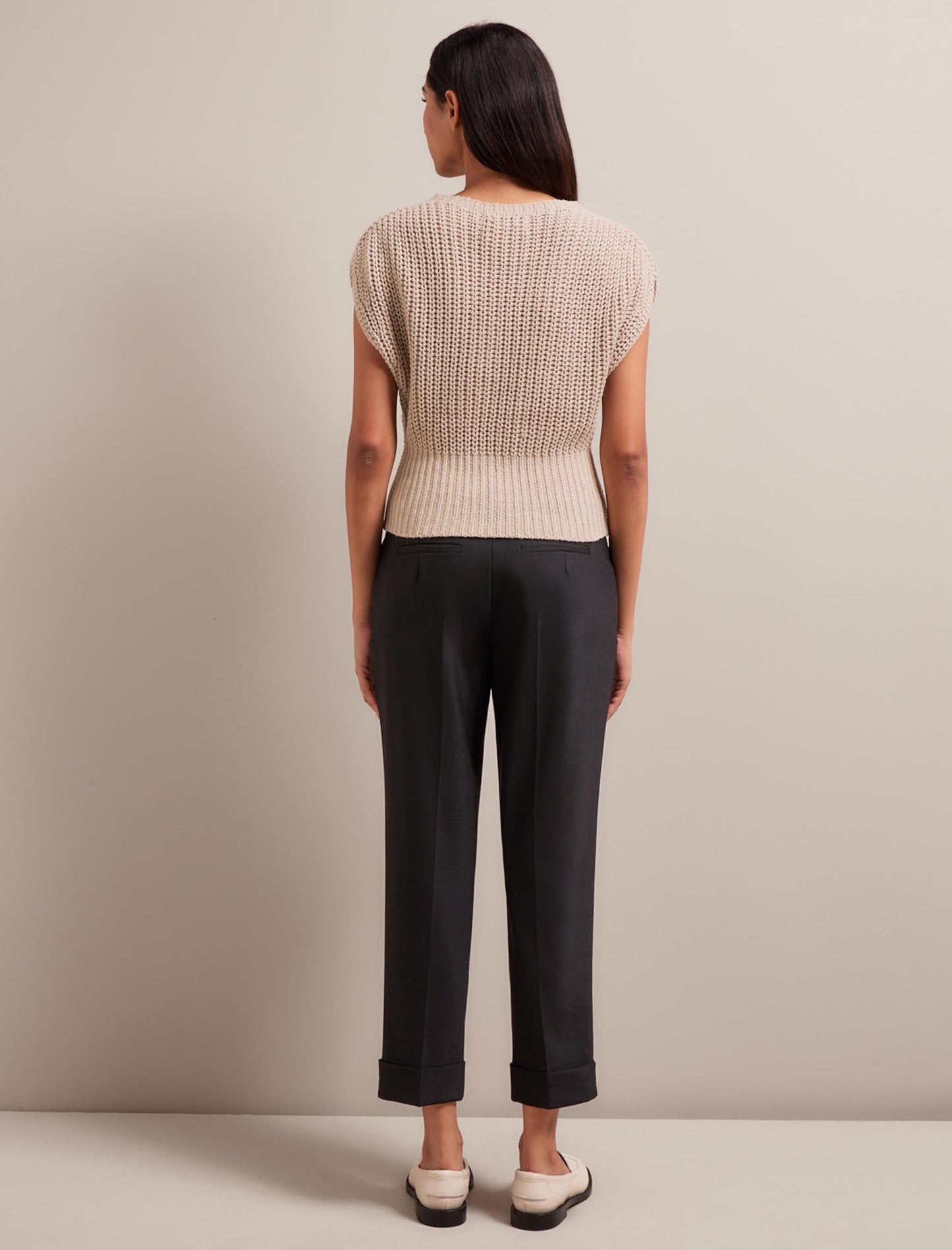 Quinn Cotton Blend Vest - Oatmeal