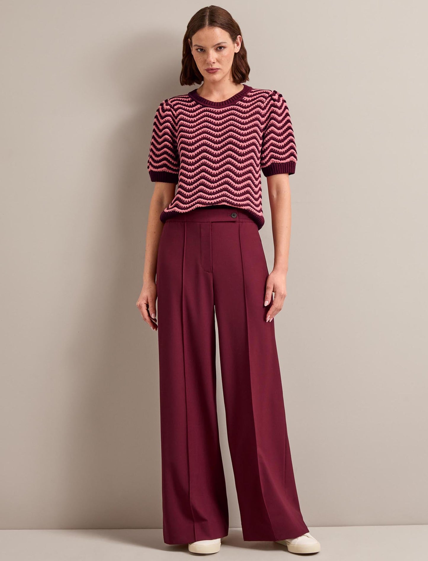 Teo Wool Trouser - Burgundy