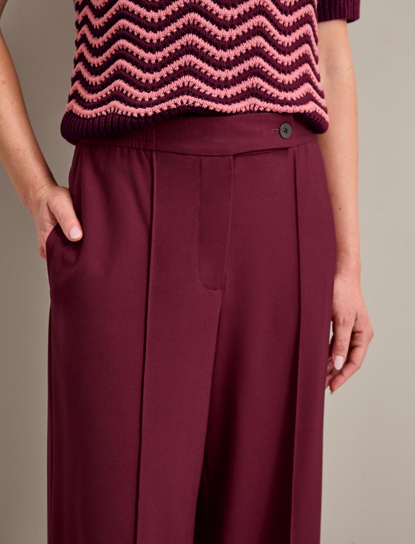 Teo Wool Trouser - Burgundy