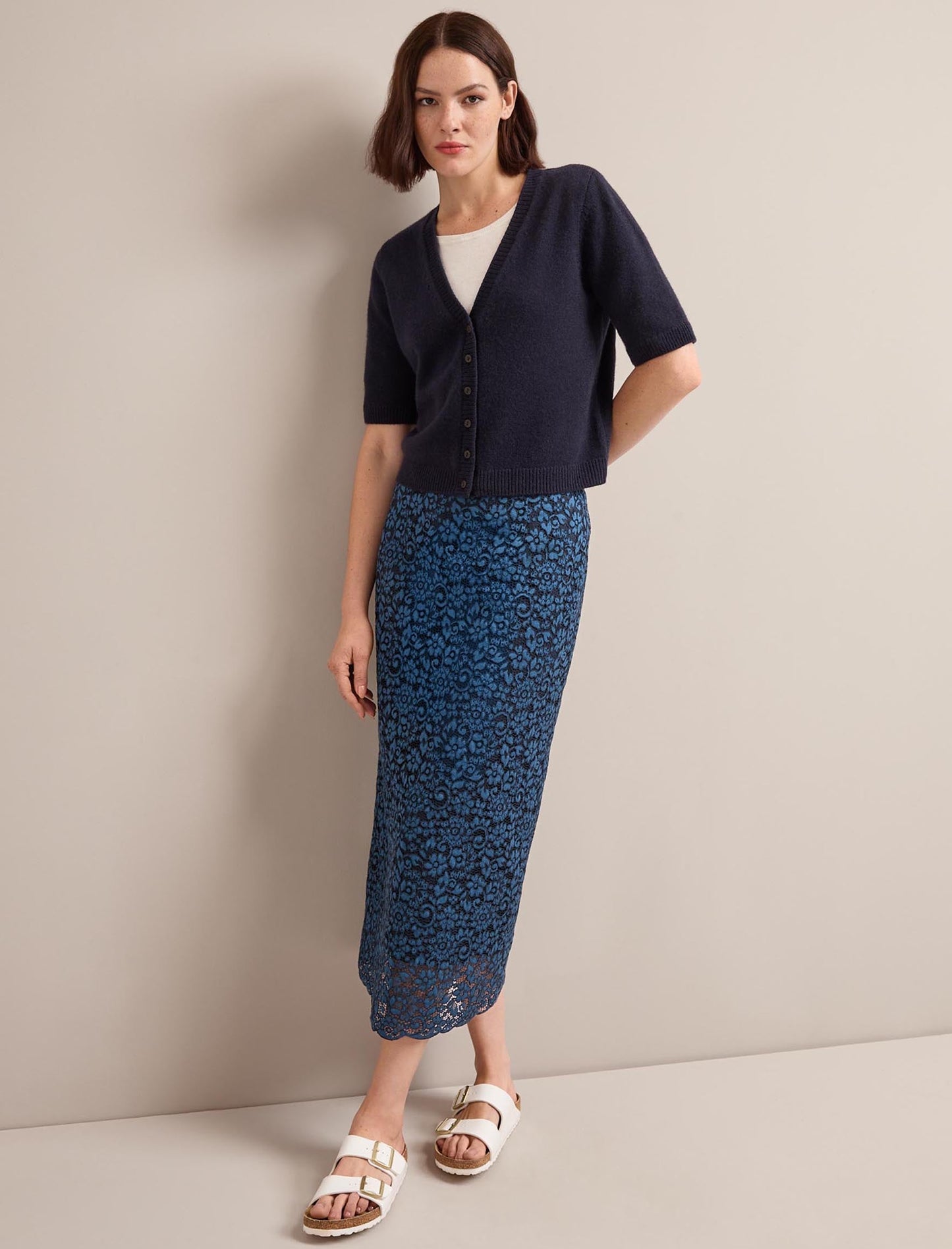 Jacquie Lace Maxi Skirt - Navy