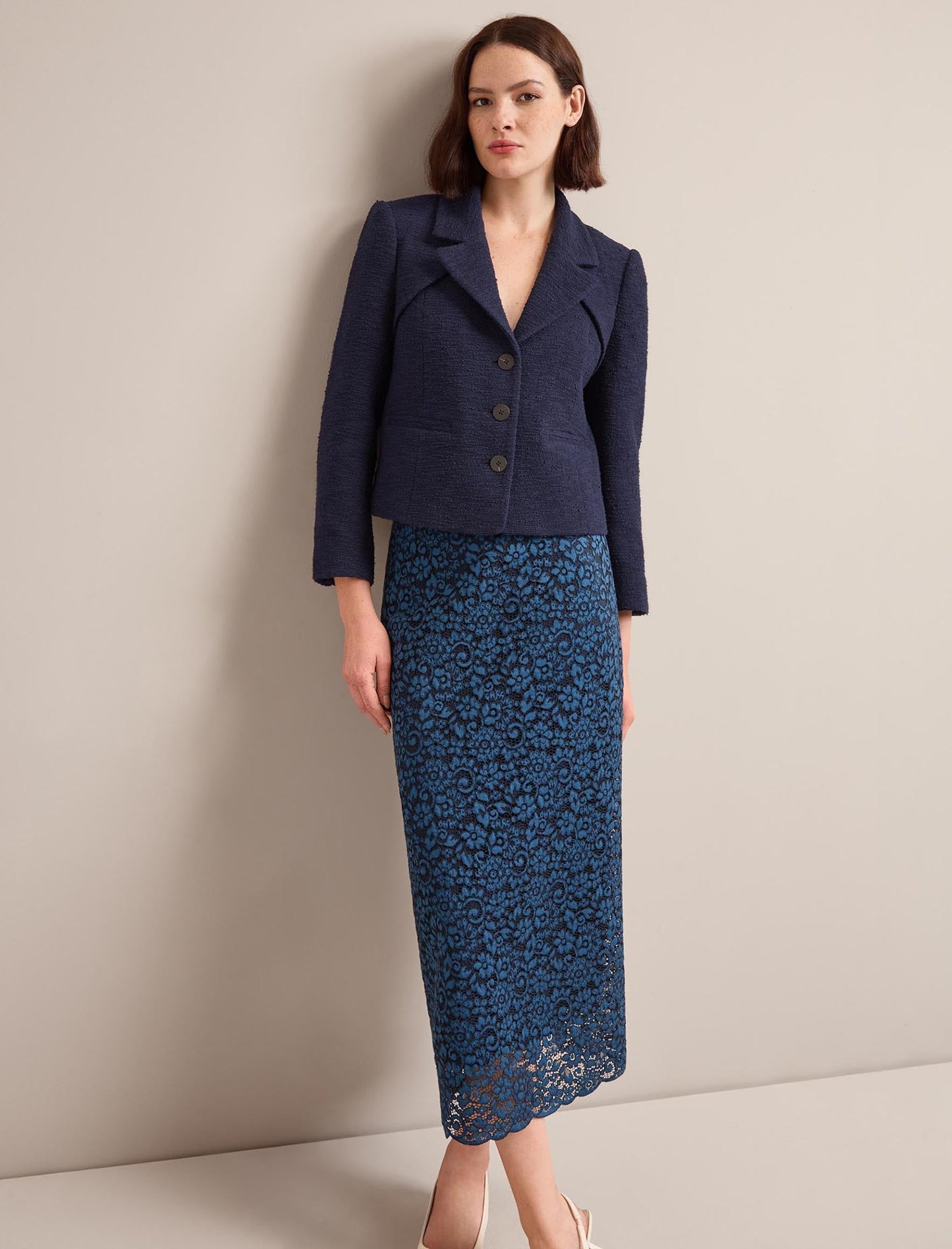 Jacquie Lace Maxi Skirt - Navy