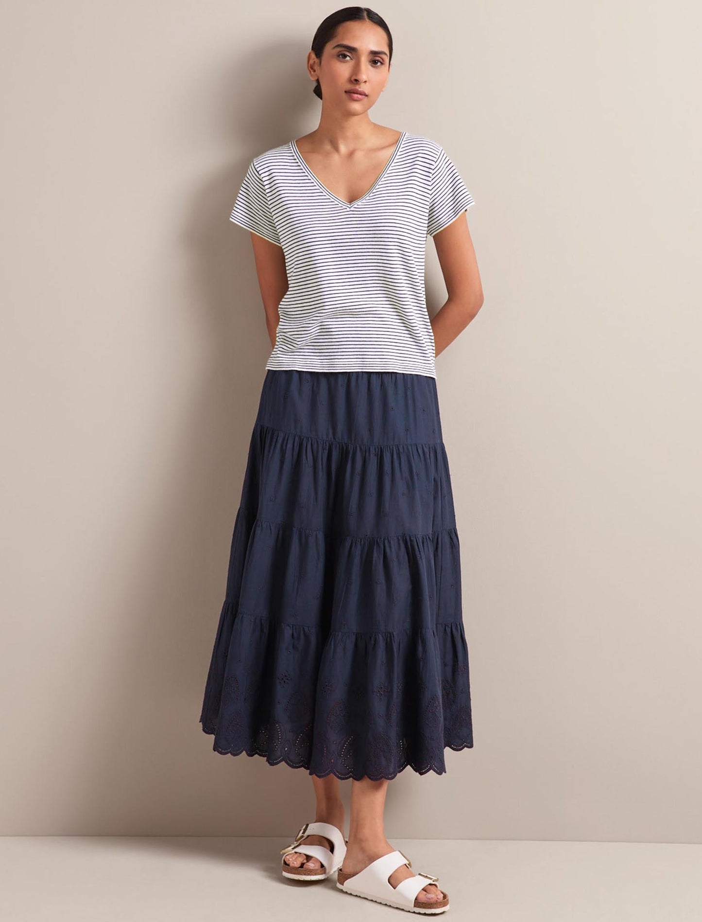 Kira Organic Cotton Skirt - Navy