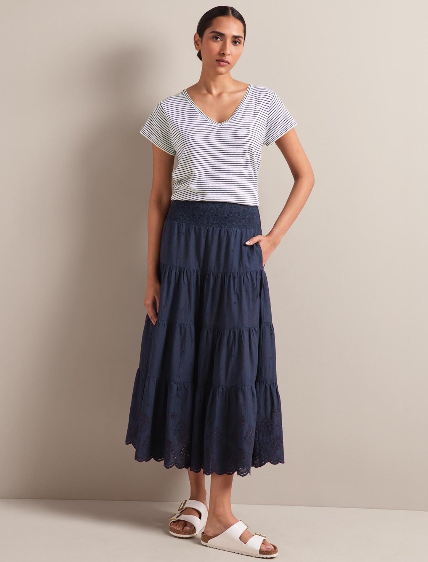 Kira Organic Cotton Skirt - Navy