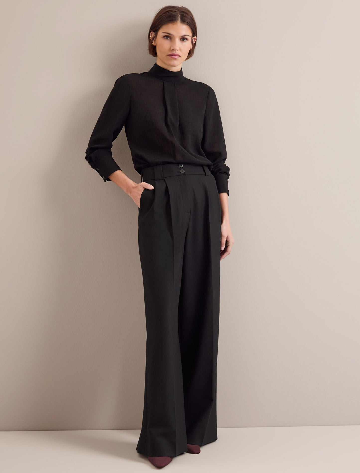 Riley Techni Voile Blouse - Black