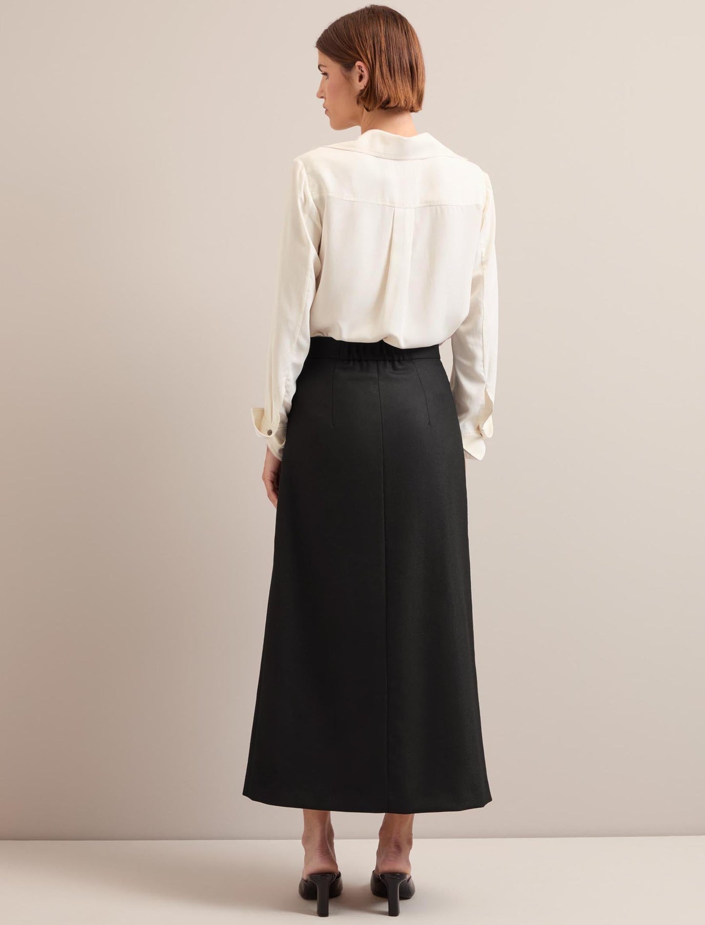Layla Wool Maxi Wrap Skirt - Black