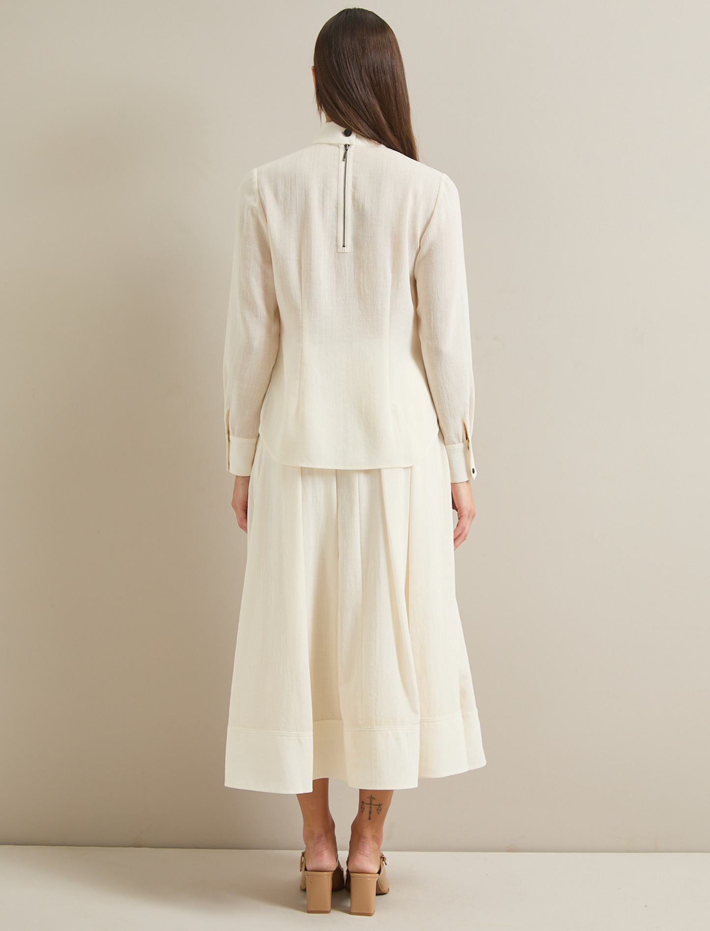 Riley Techni Voile Blouse - Cream