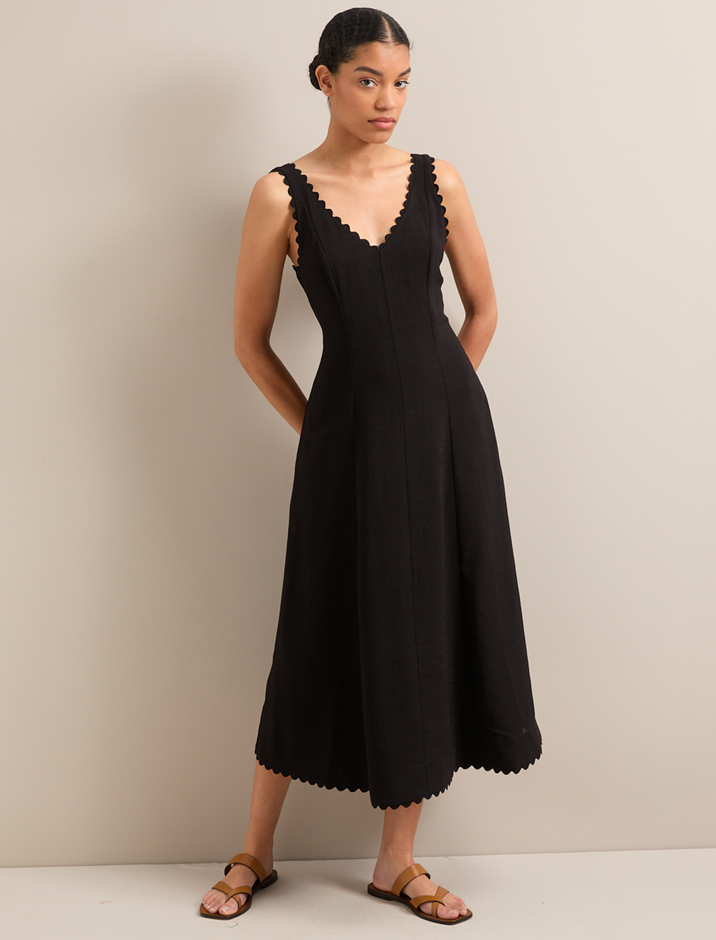Ava Techni Voile Maxi Dress - Black