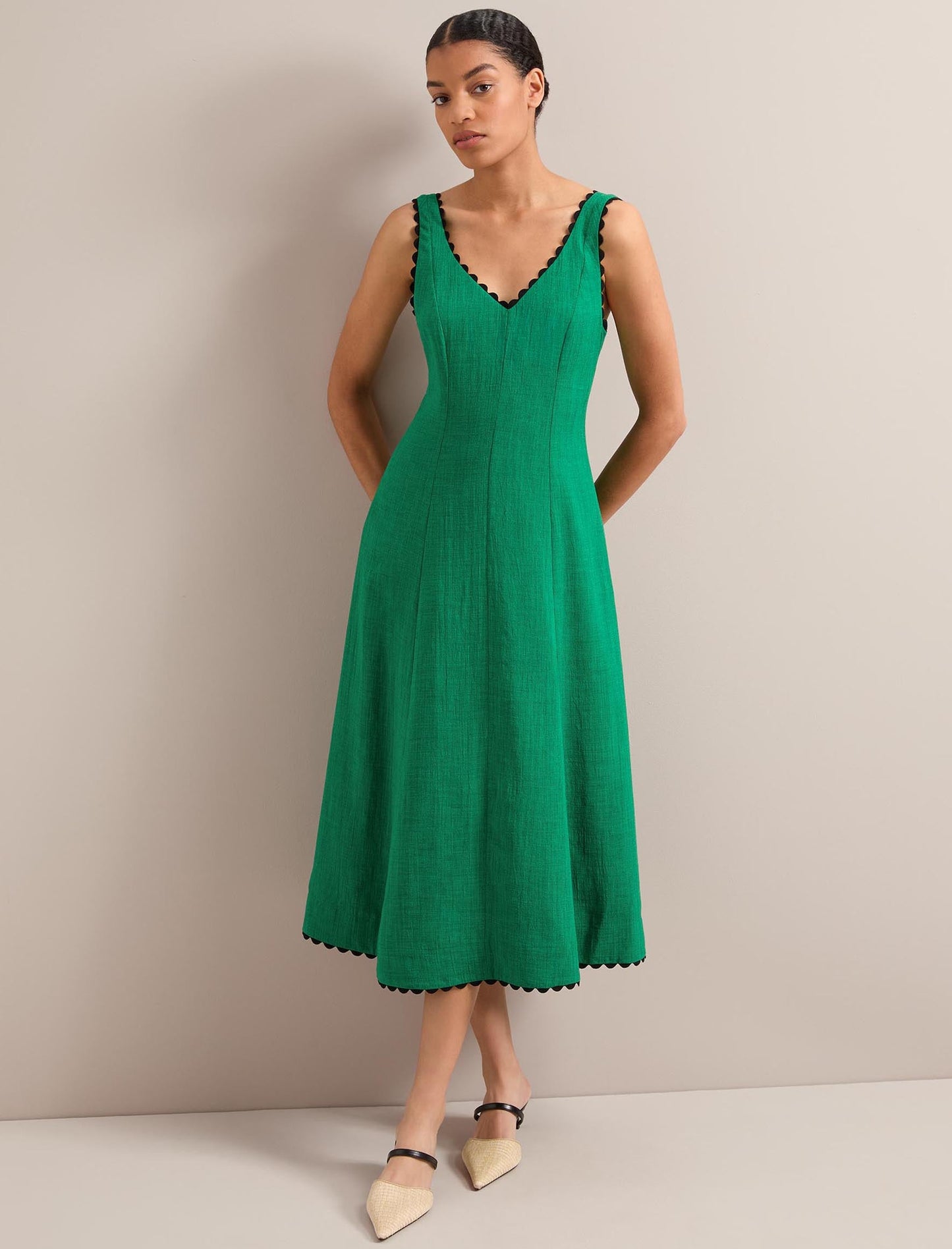 Ava Techni Voile Maxi Dress - Emerald Green