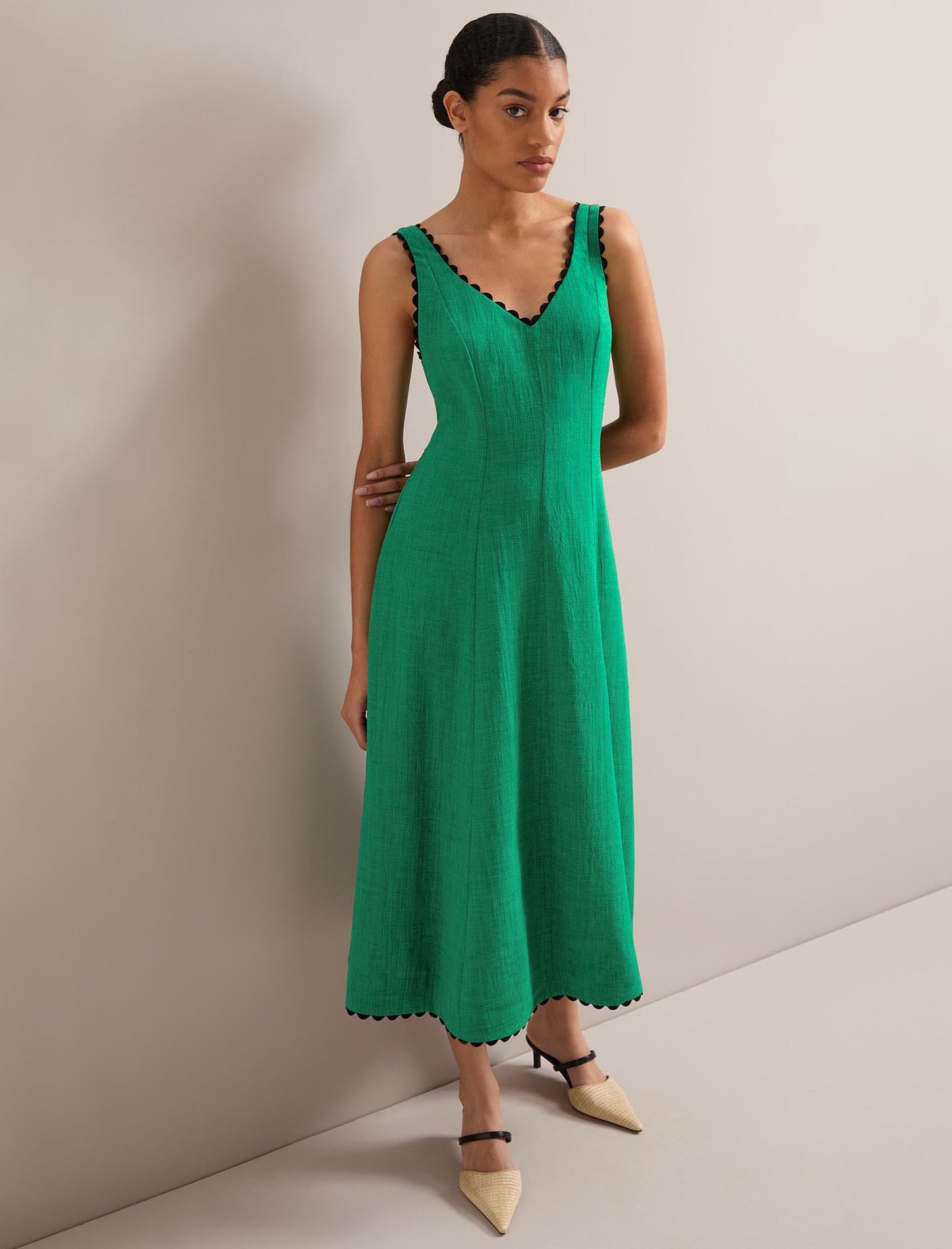 Ava Techni Voile Maxi Dress - Emerald Green