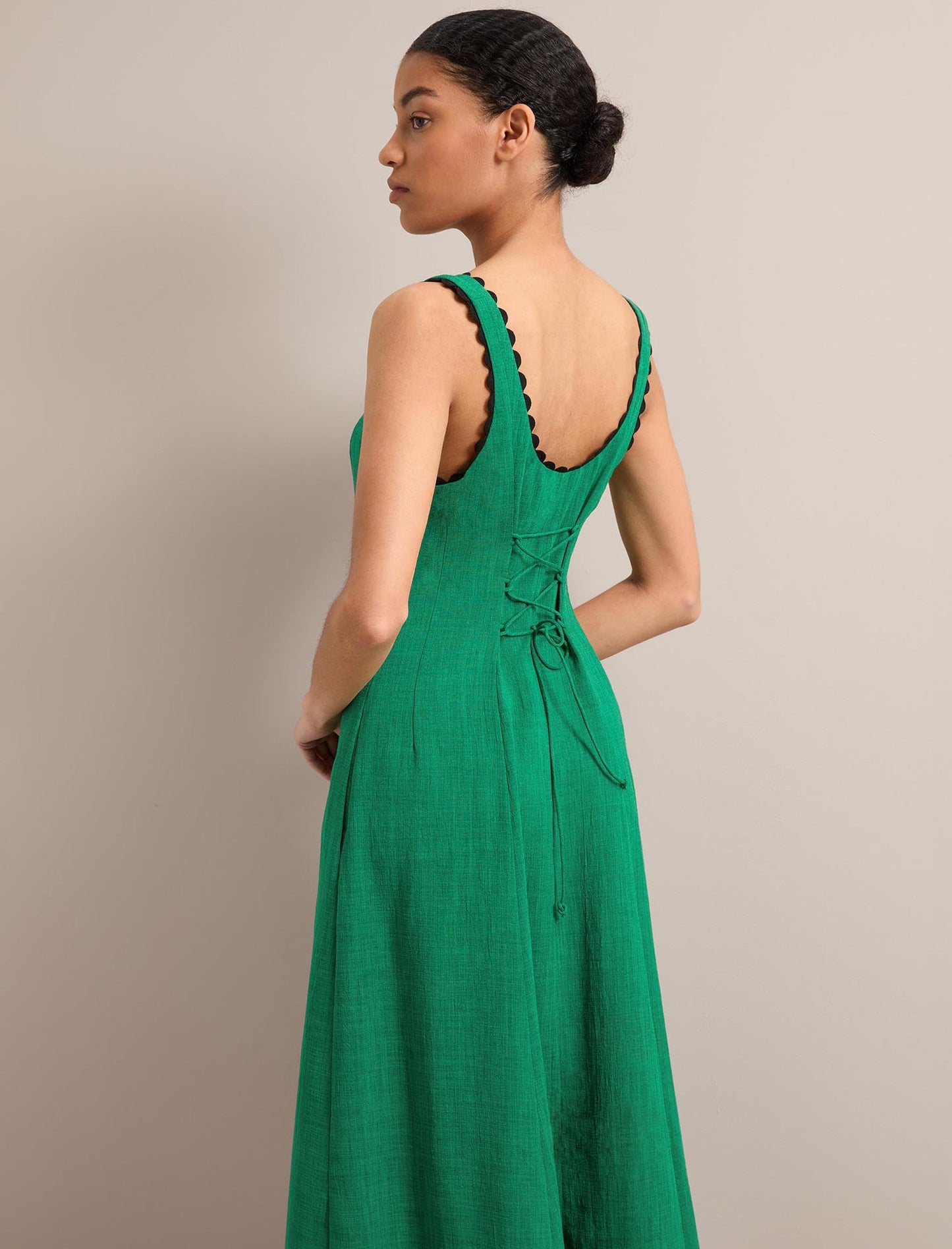 Ava Techni Voile Maxi Dress - Emerald Green