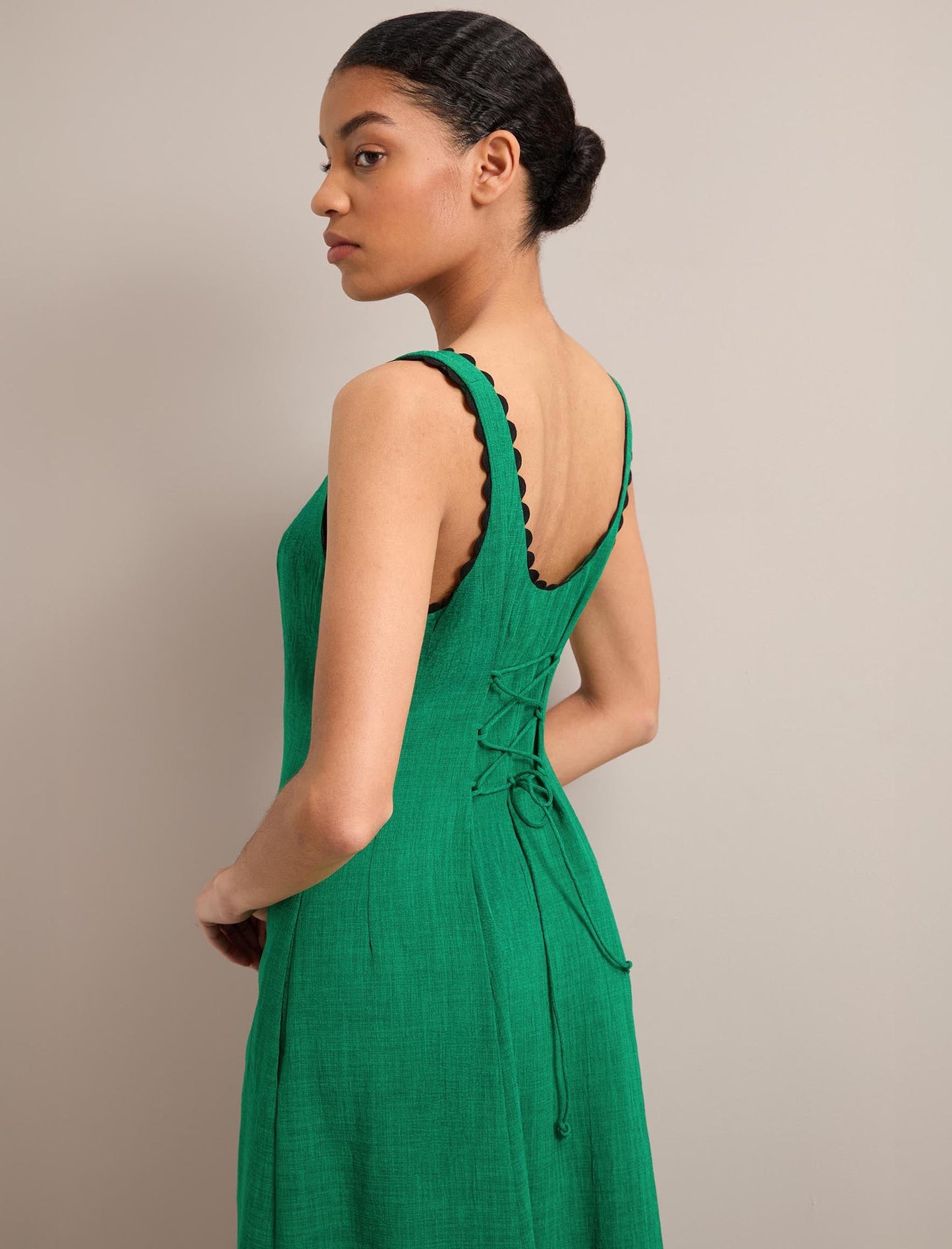 Ava Techni Voile Maxi Dress - Emerald Green