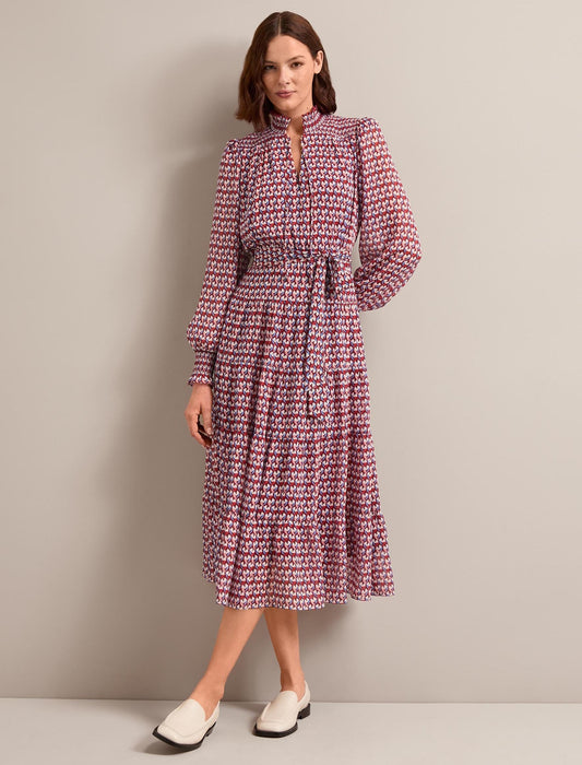 Marina Maxi Dress - Burgundy Heart Geo Print