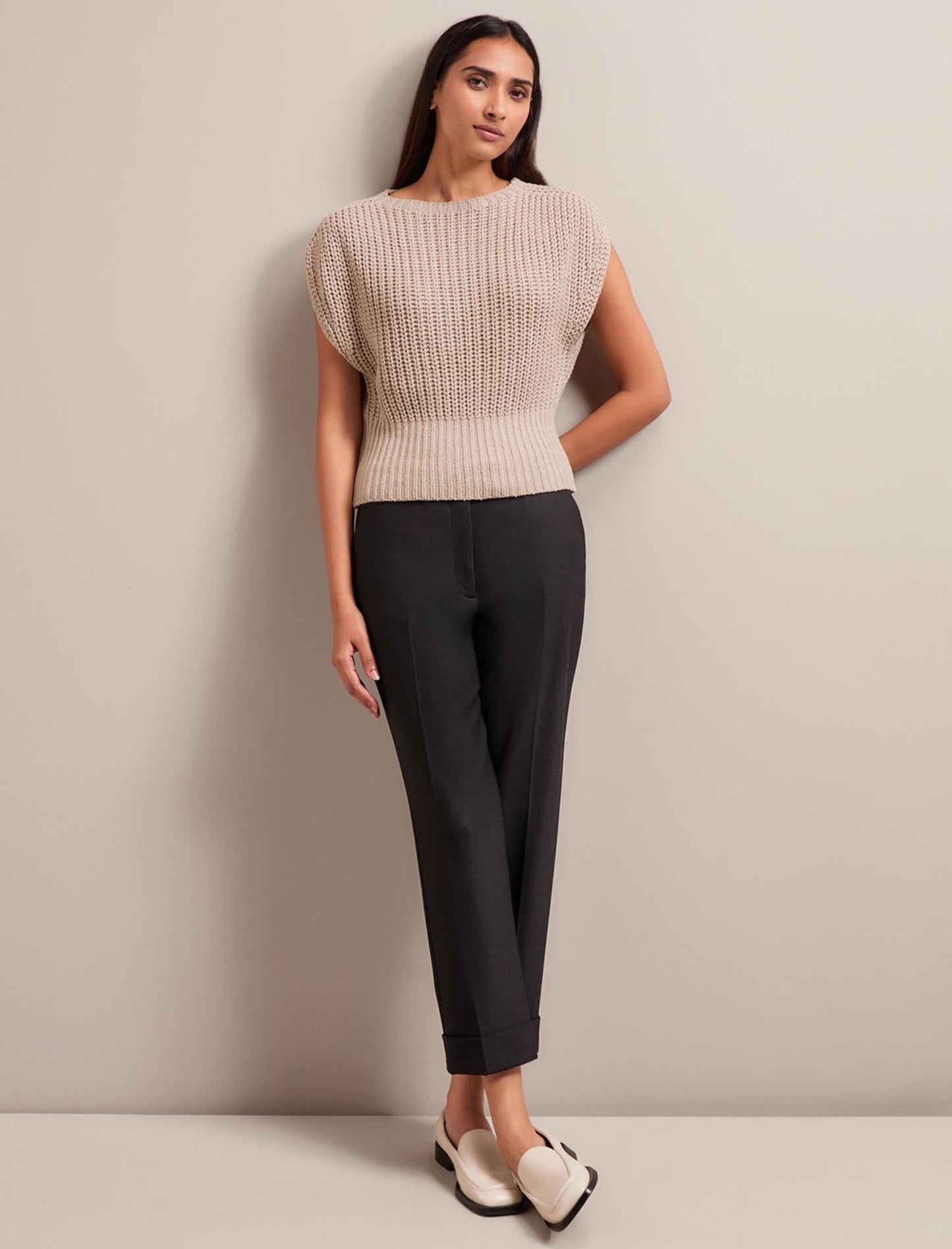 Quinn Cotton Blend Vest - Oatmeal