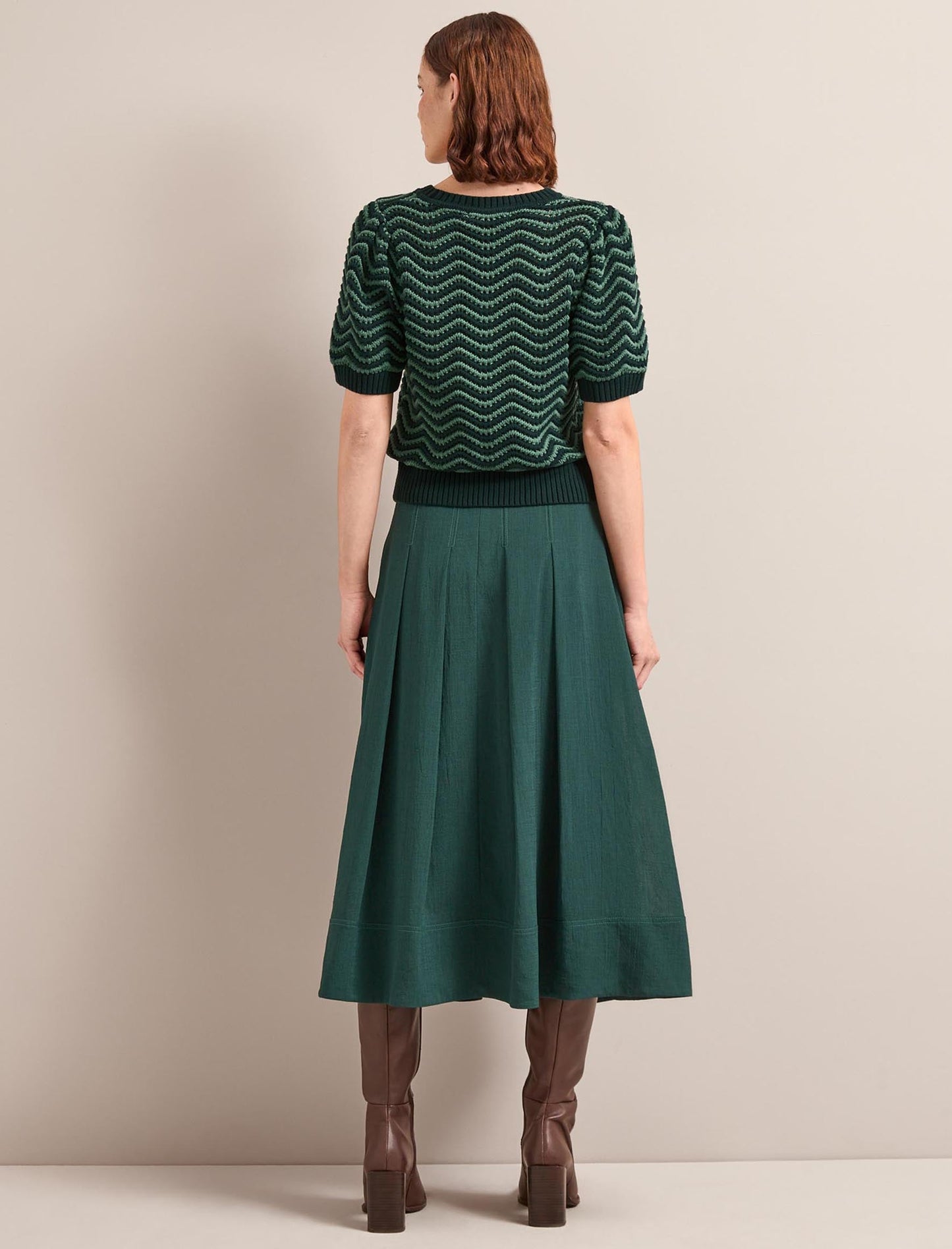 Sophia Techni Voile Maxi Skirt - Dark Green