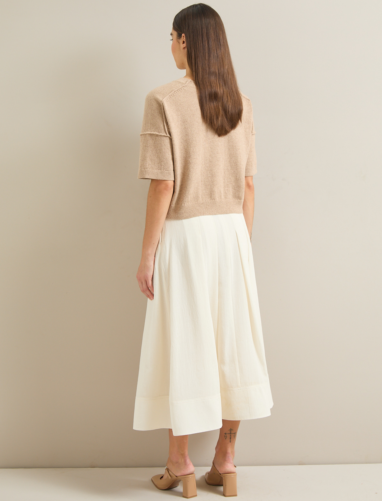 Casey Cotton Blend Cardigan - Taupe