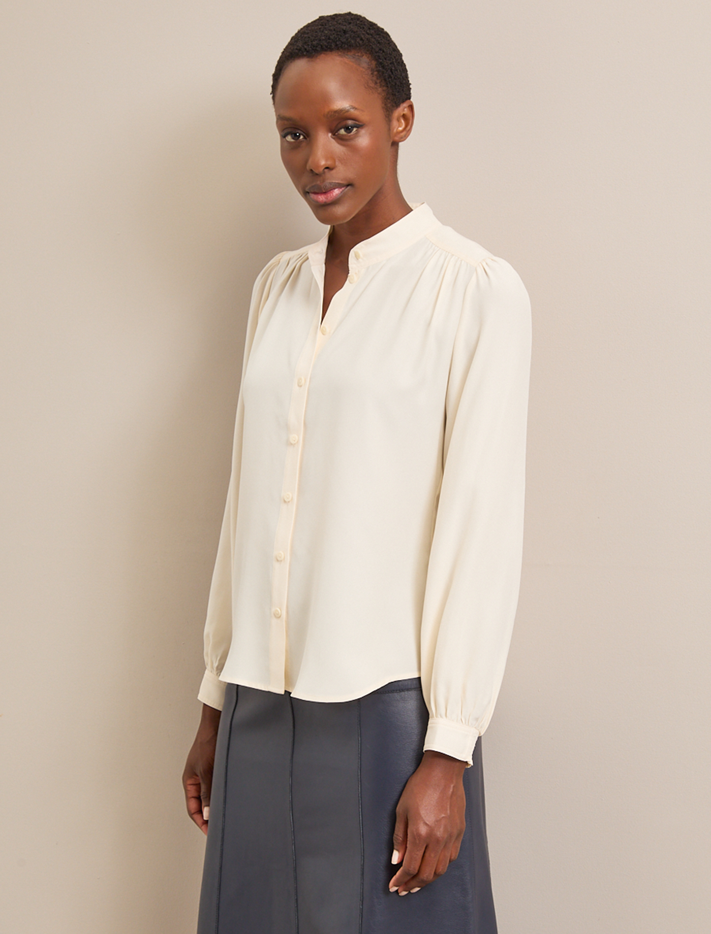 Brenna Silk Shirt - Cream