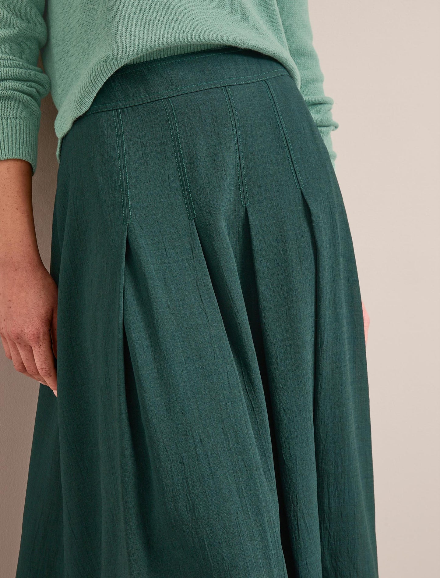 Sophia Techni Voile Maxi Skirt - Dark Green