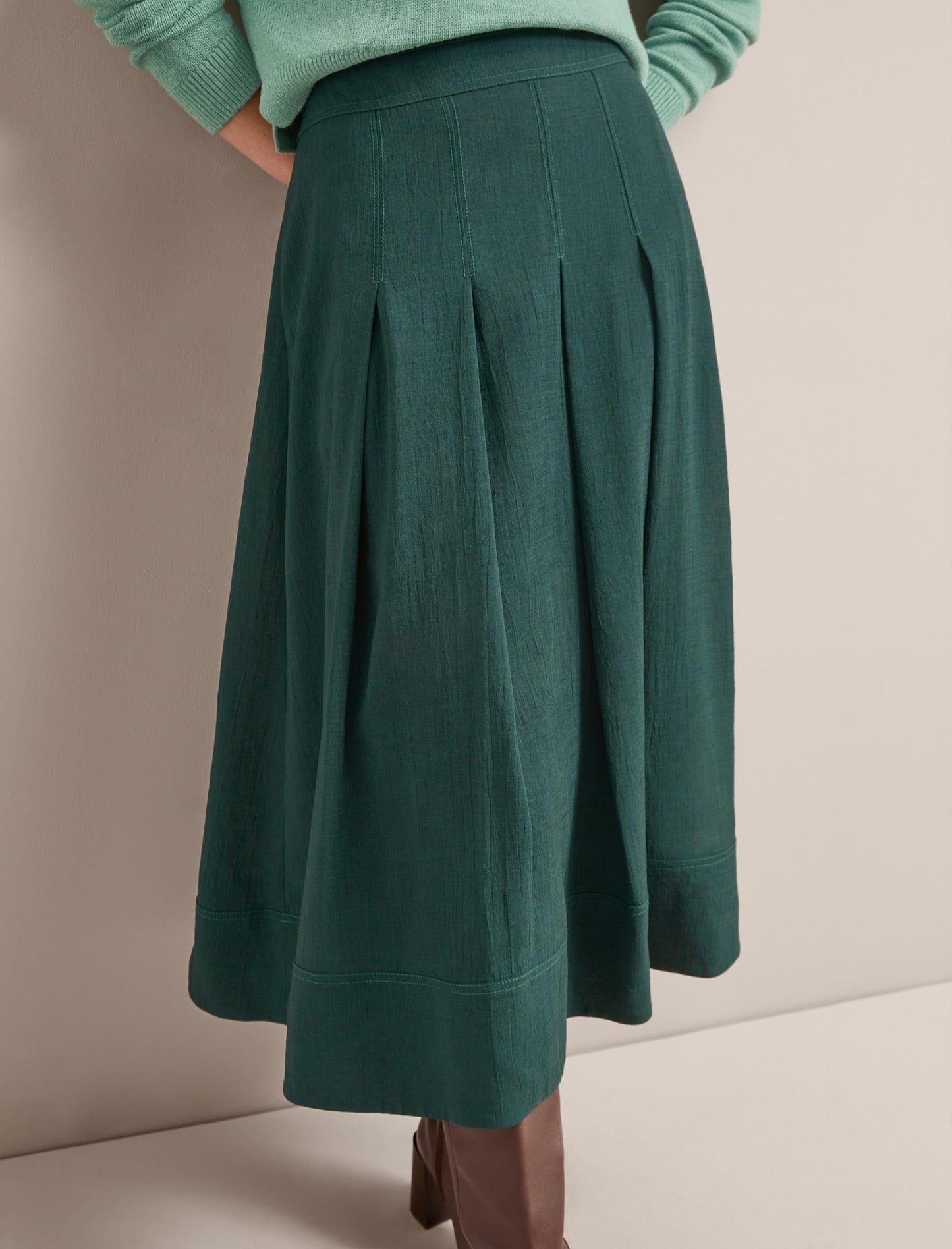 Sophia Techni Voile Maxi Skirt - Dark Green