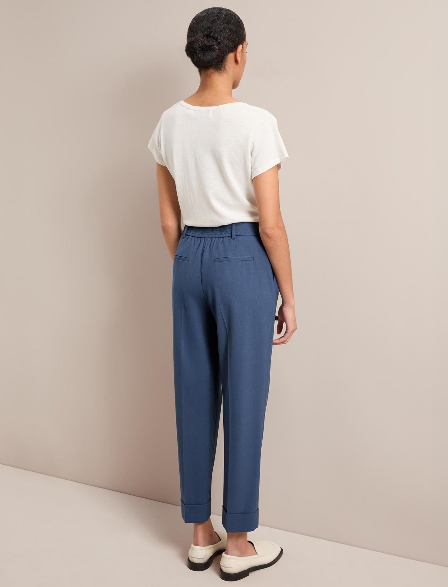 Clement New Wool Easy Waist Trouser - Slate Blue