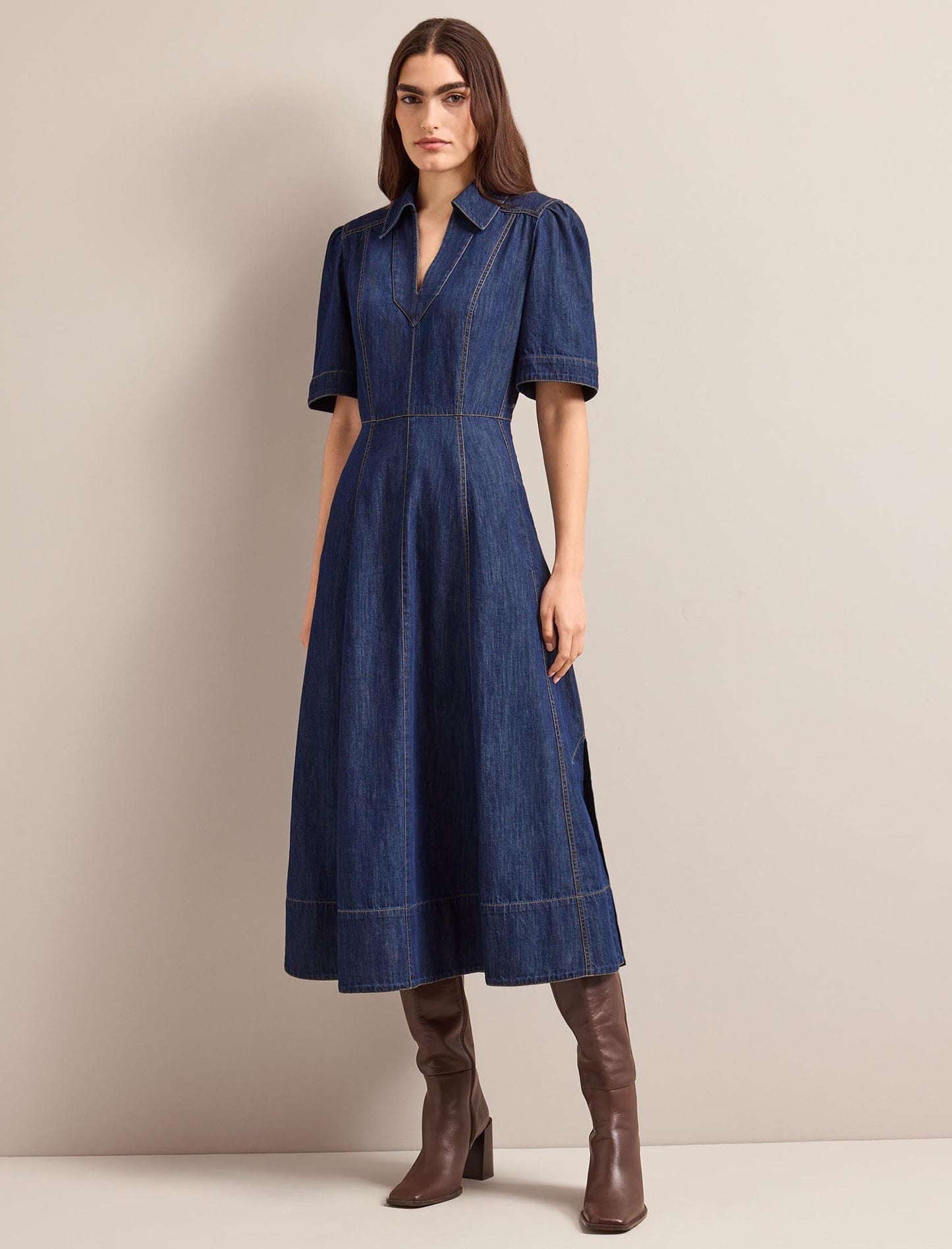 Bodhi Denim Maxi Dress - Dark Blue
