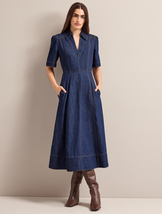 Bodhi Denim Maxi Dress - Dark Blue
