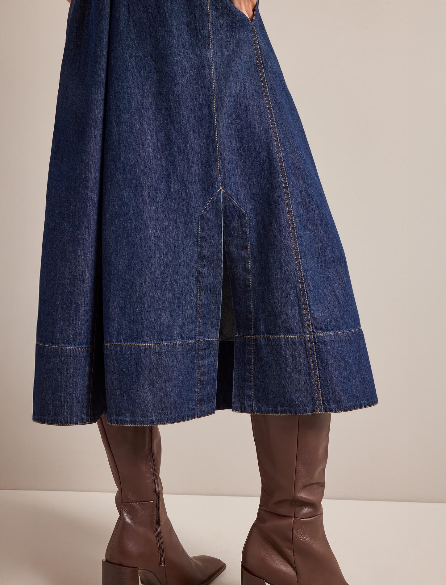 Bodhi Denim Maxi Dress - Dark Blue