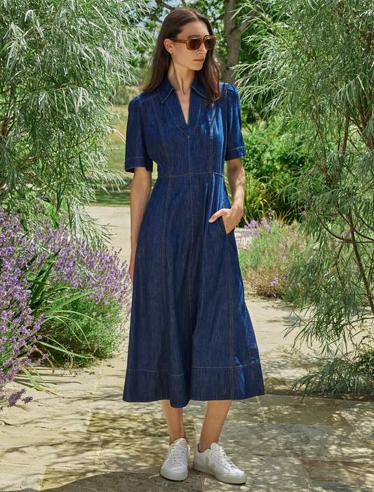 Bodhi Denim Maxi Dress - Dark Blue