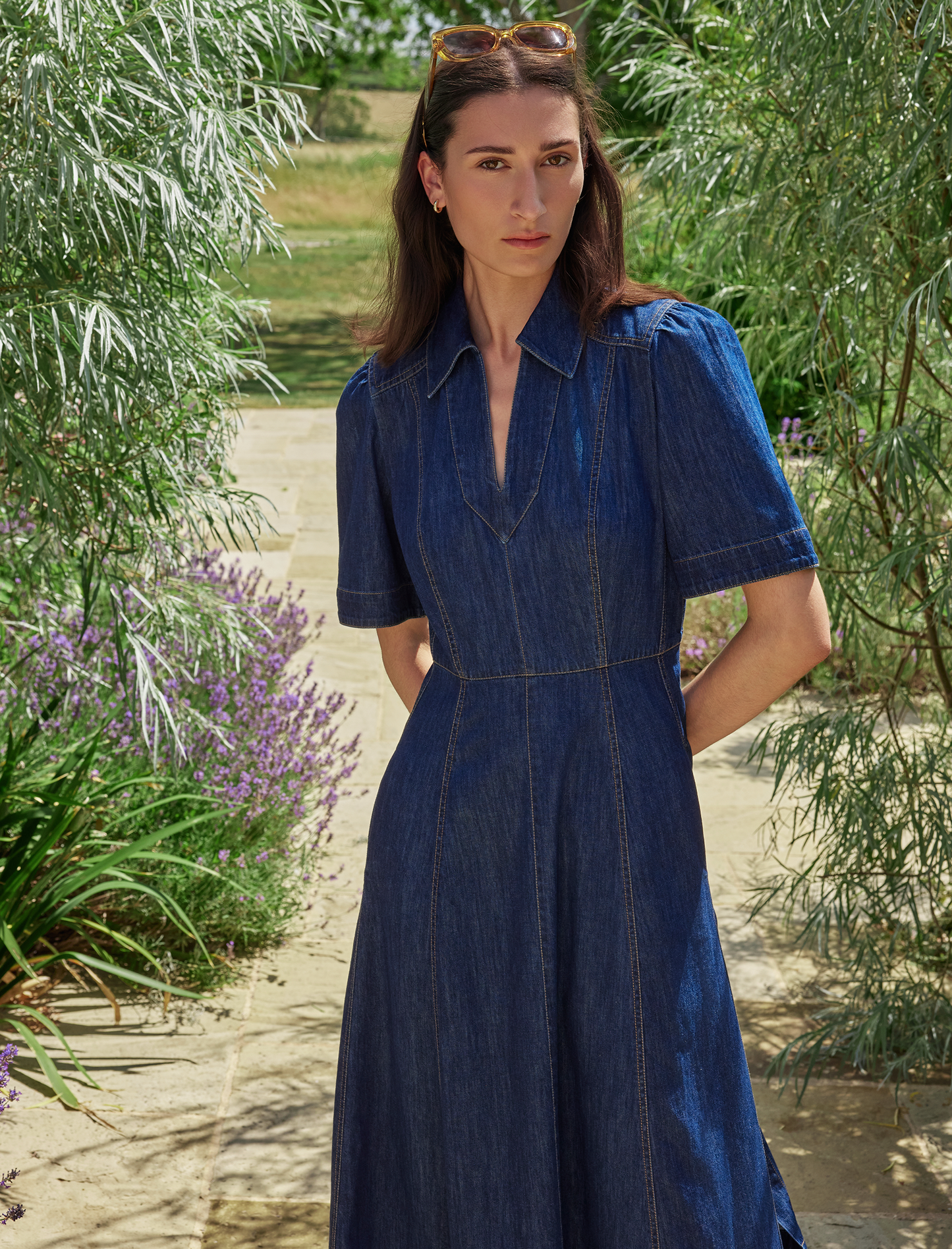Bodhi Denim Maxi Dress - Dark Blue