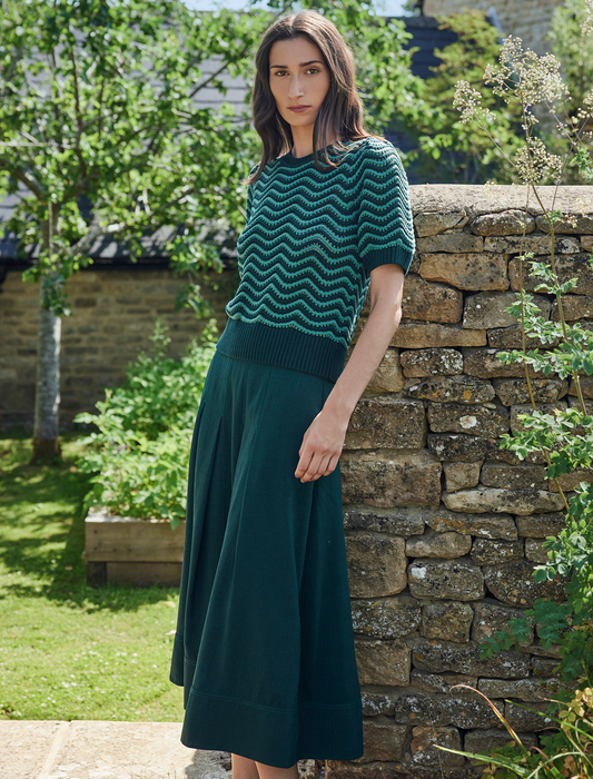 Sophia Techni Voile Maxi Skirt - Dark Green