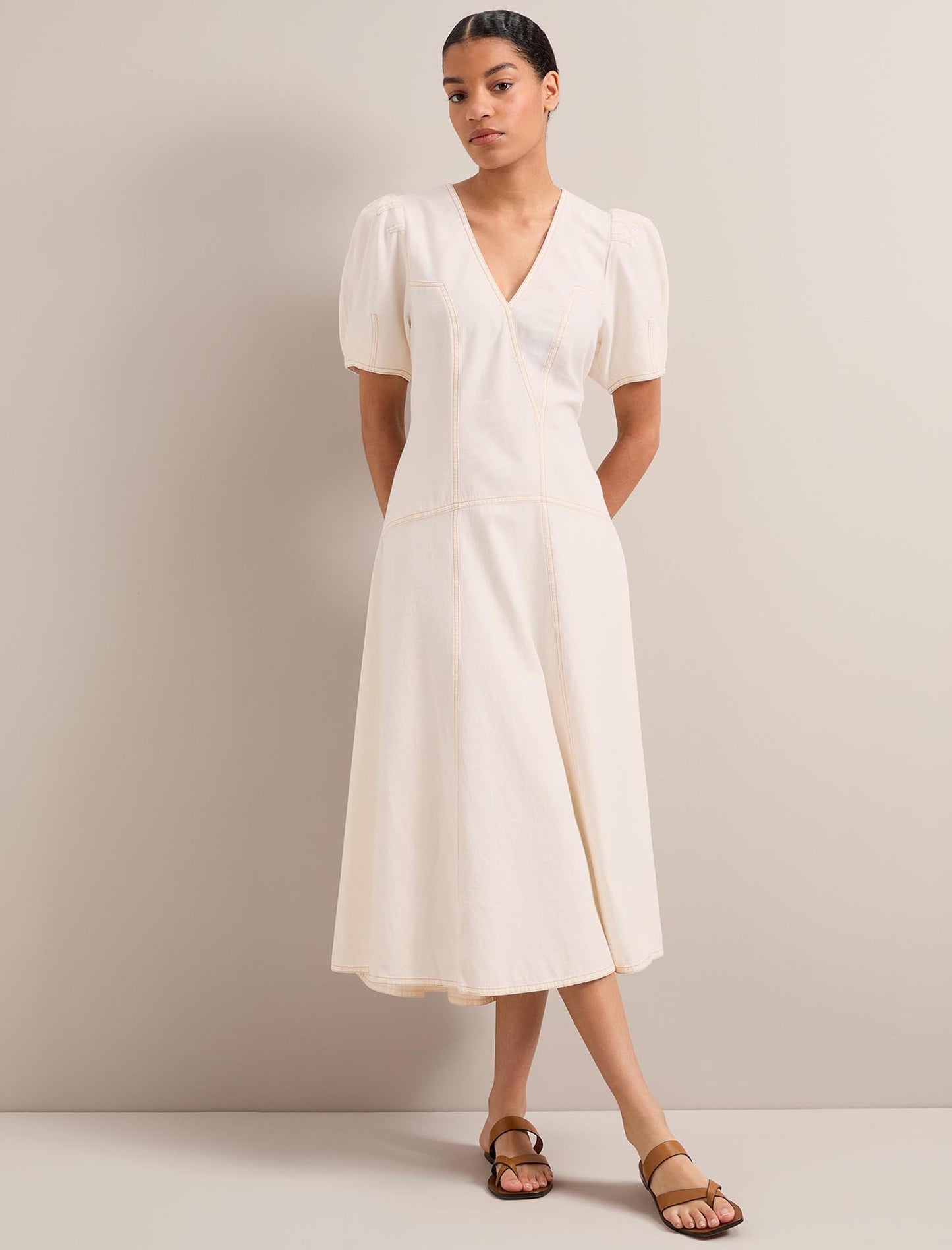 Robin Denim Maxi Dress - White