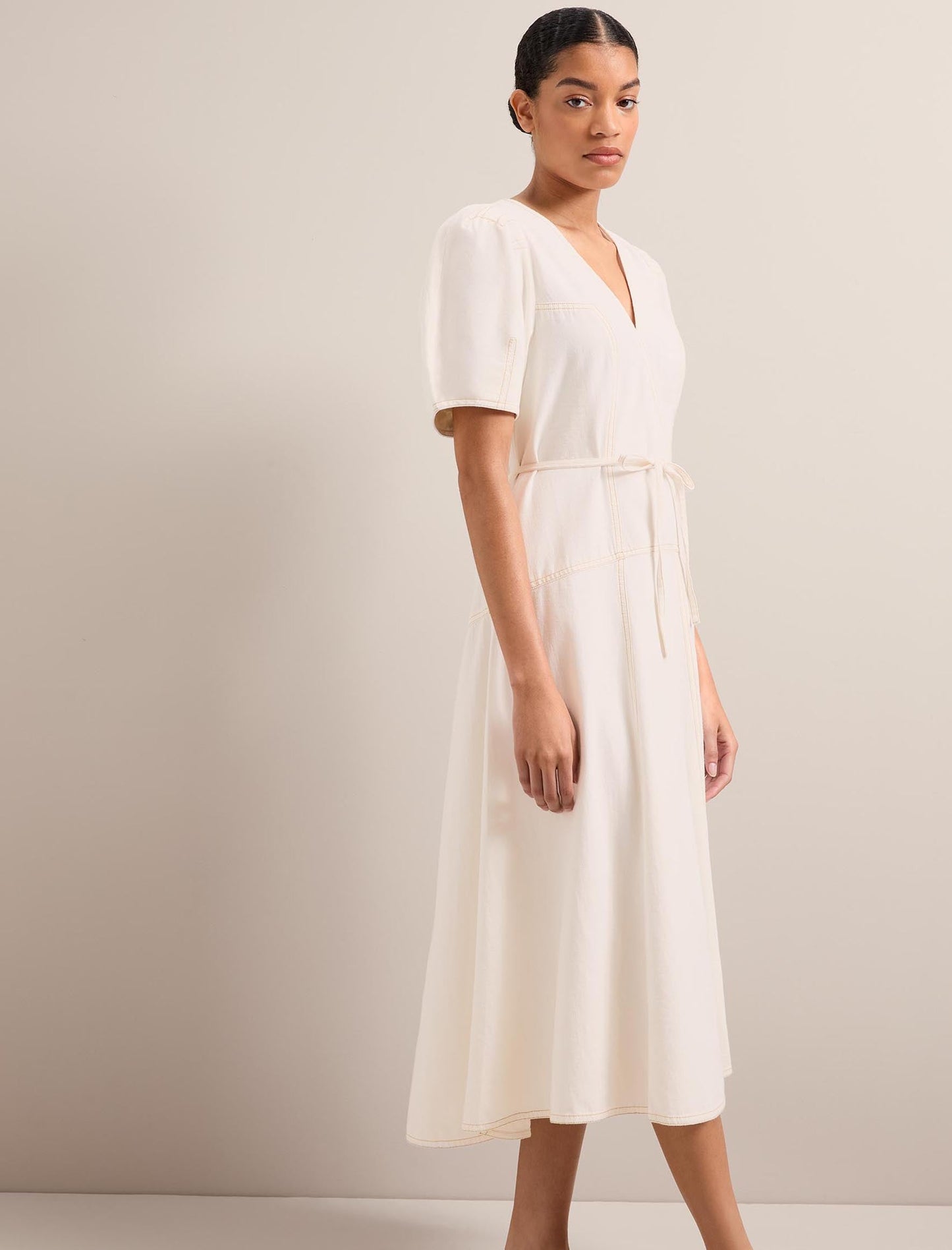 Robin Denim Maxi Dress - White