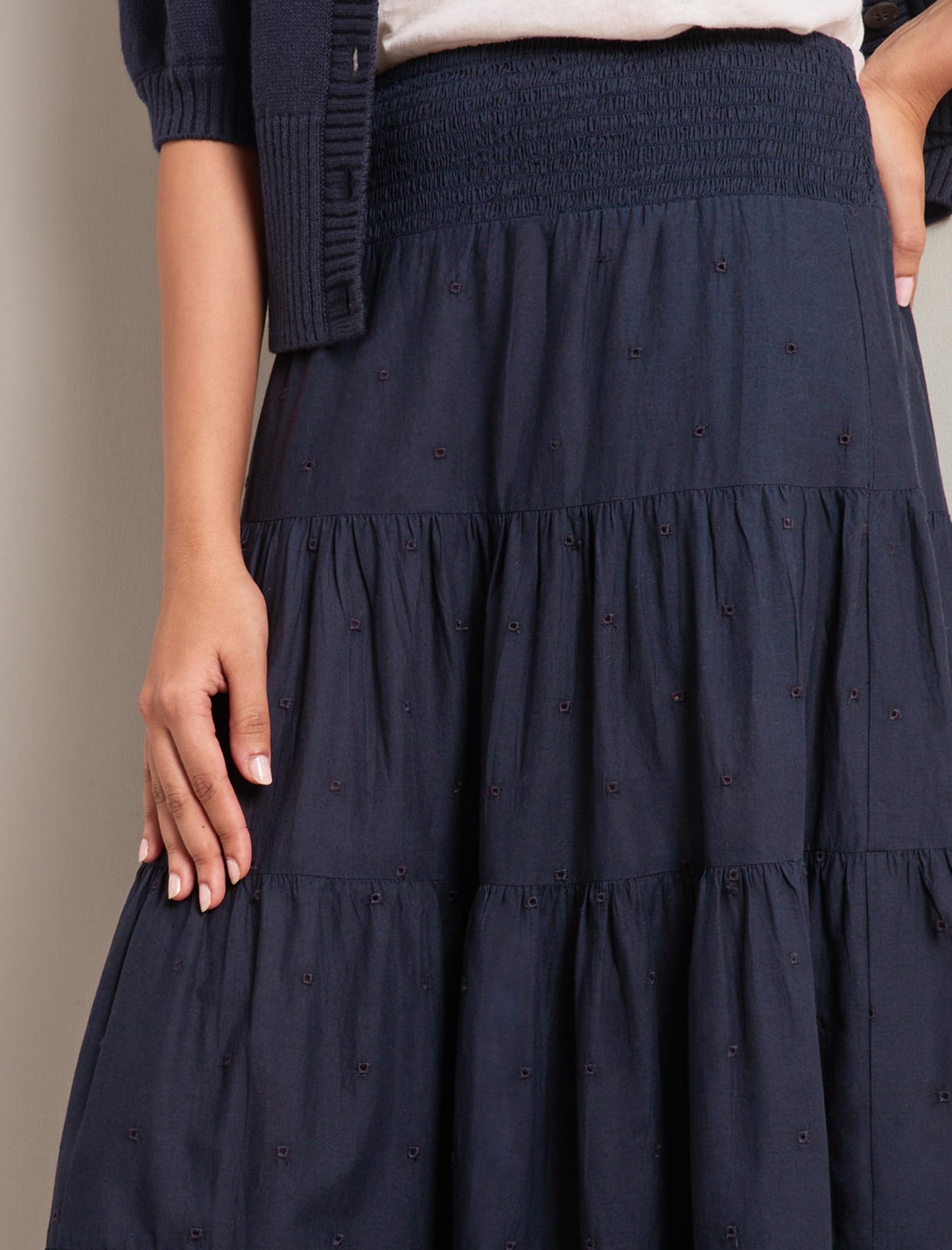 Kira Organic Cotton Skirt - Navy