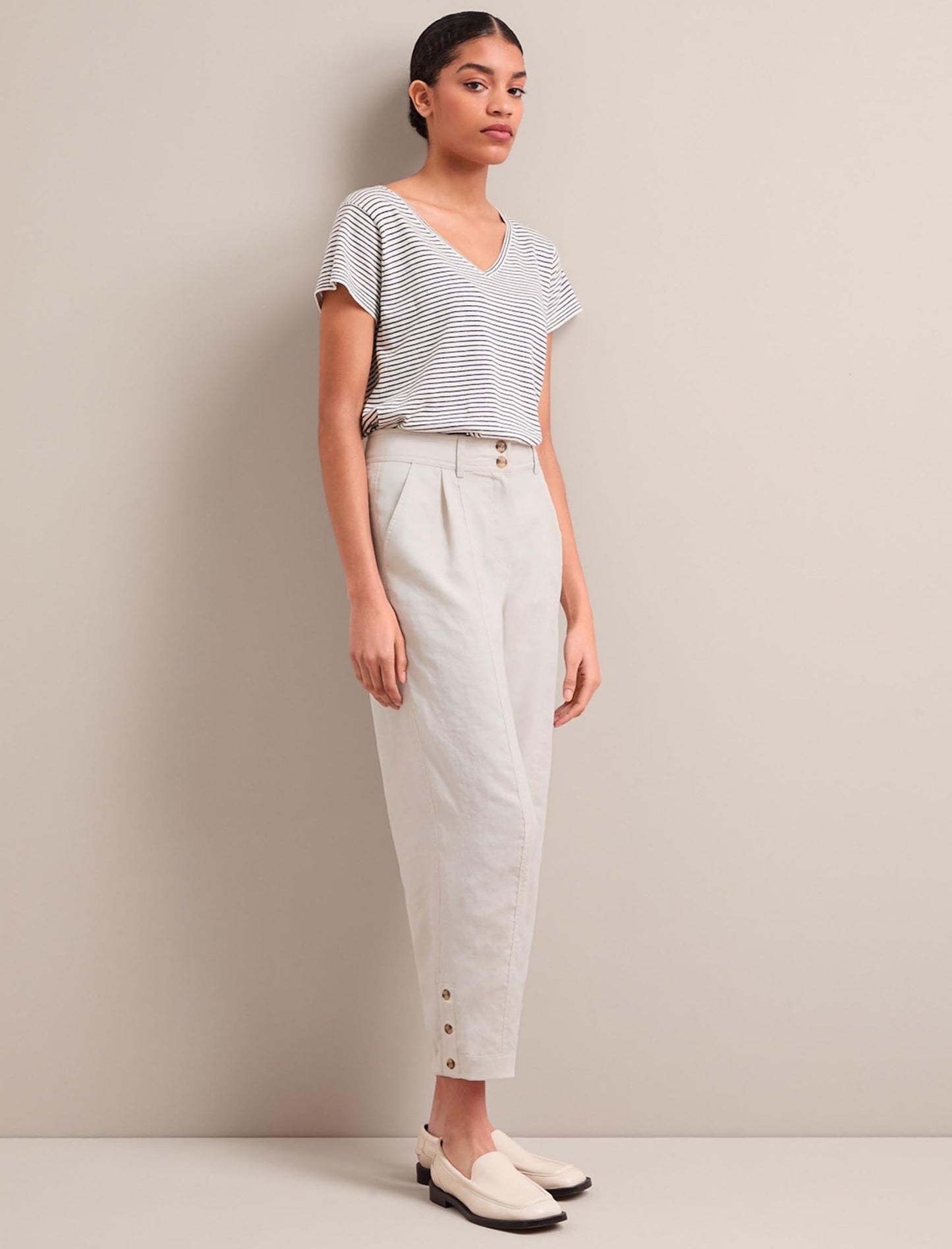 Tyson Techni Linen Tapered Trouser - Cream