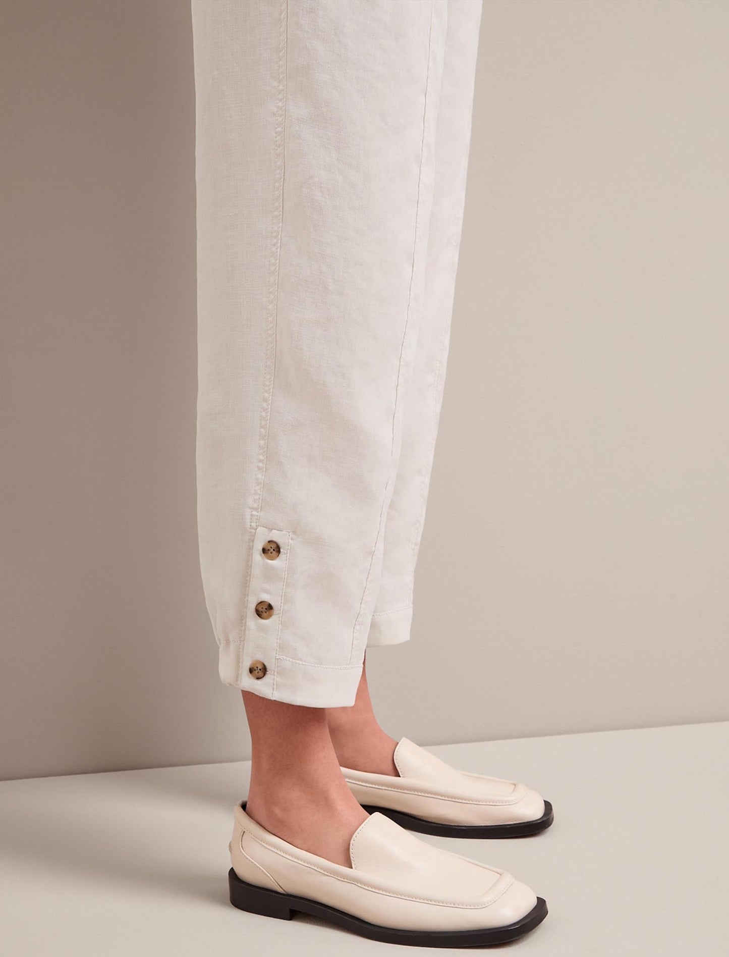 Tyson Techni Linen Tapered Trouser - Cream