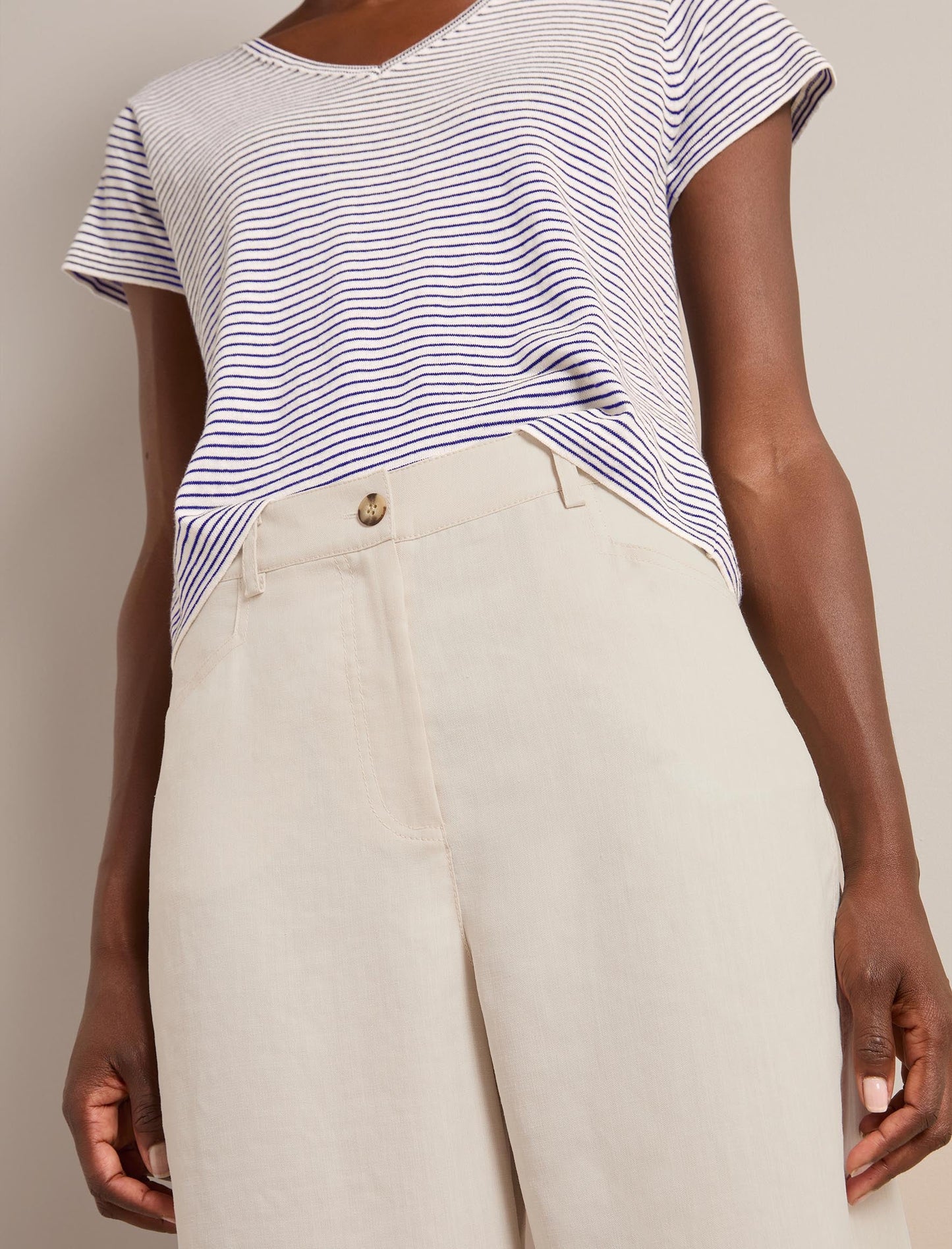 Hudson Techni Linen Trouser - Cream