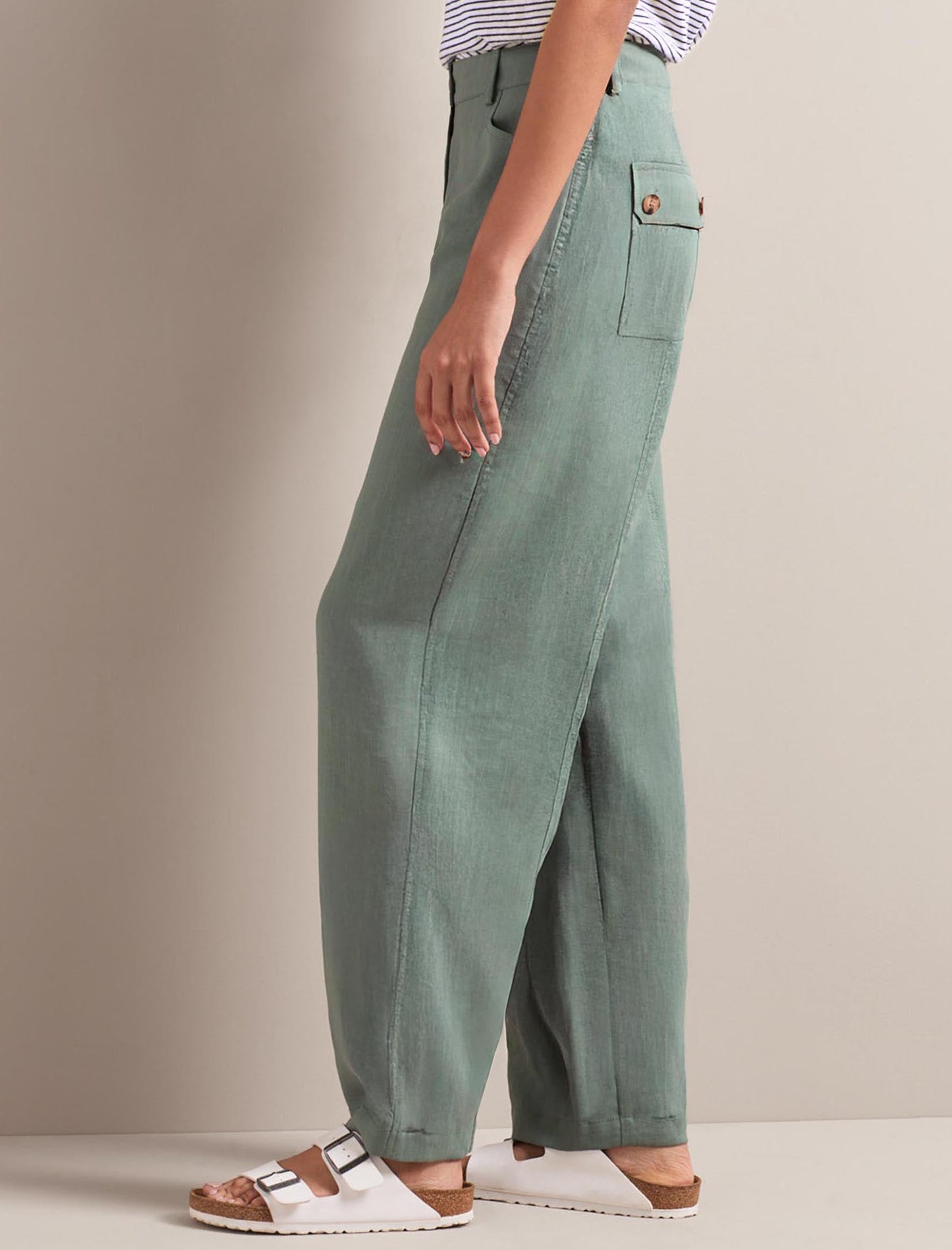Hudson Techni Linen Trouser - Sage Green