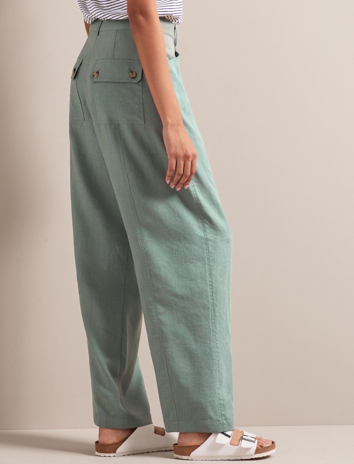 Hudson Techni Linen Trouser - Sage Green