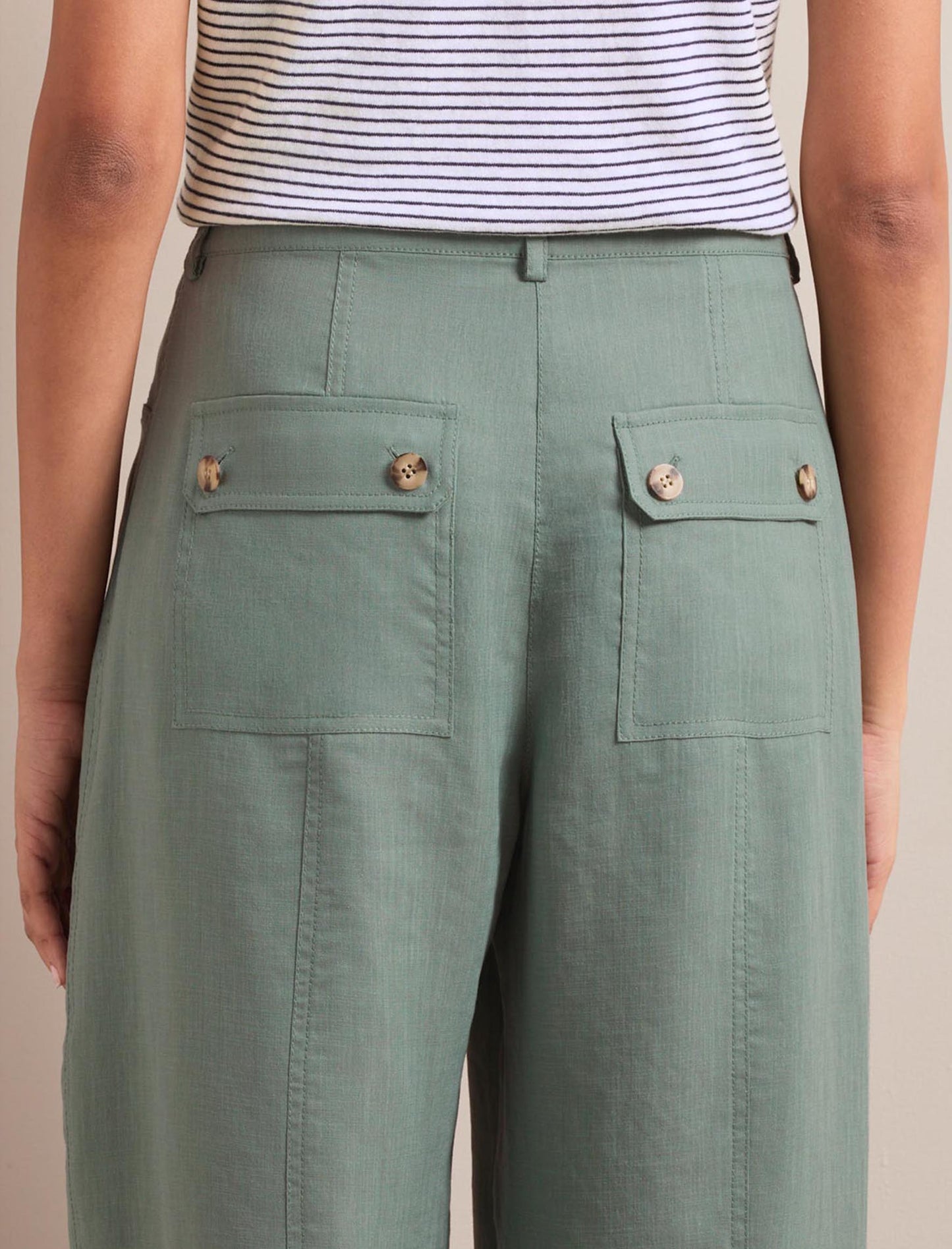 Hudson Techni Linen Trouser - Sage Green
