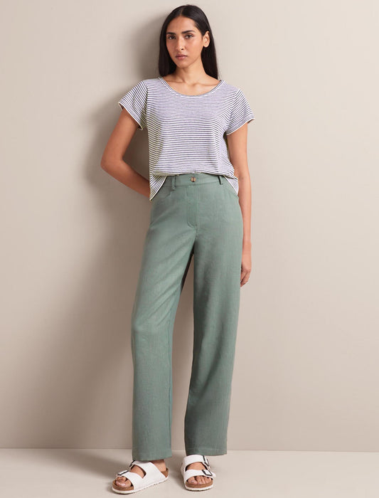 Hudson Techni Linen Trouser - Sage Green