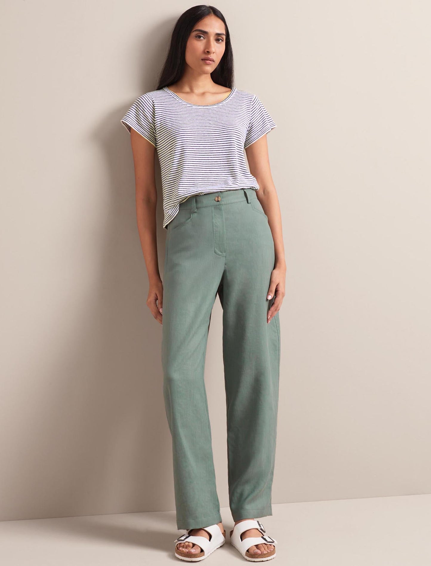 Hudson Techni Linen Trouser - Sage Green