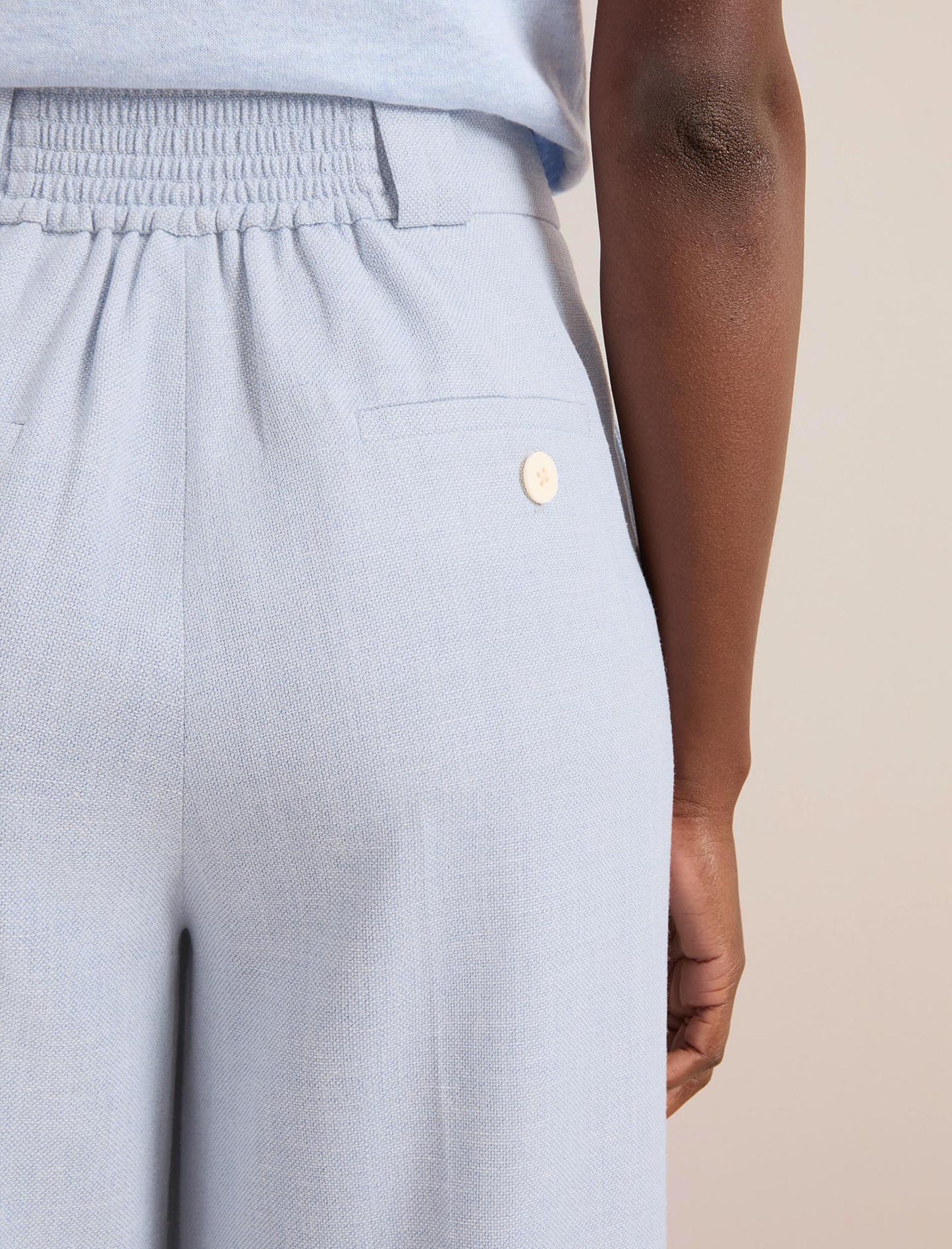 Tyler Linen Blend Trouser - Pale Blue
