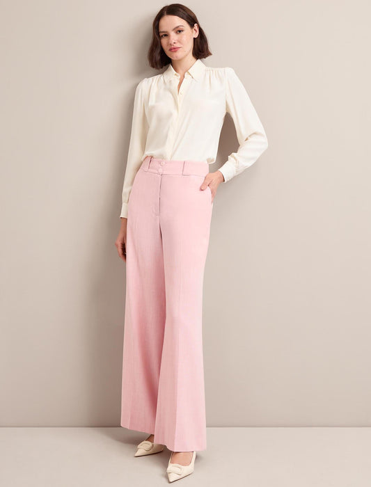 Tyler Linen Blend Trouser - Pale Pink