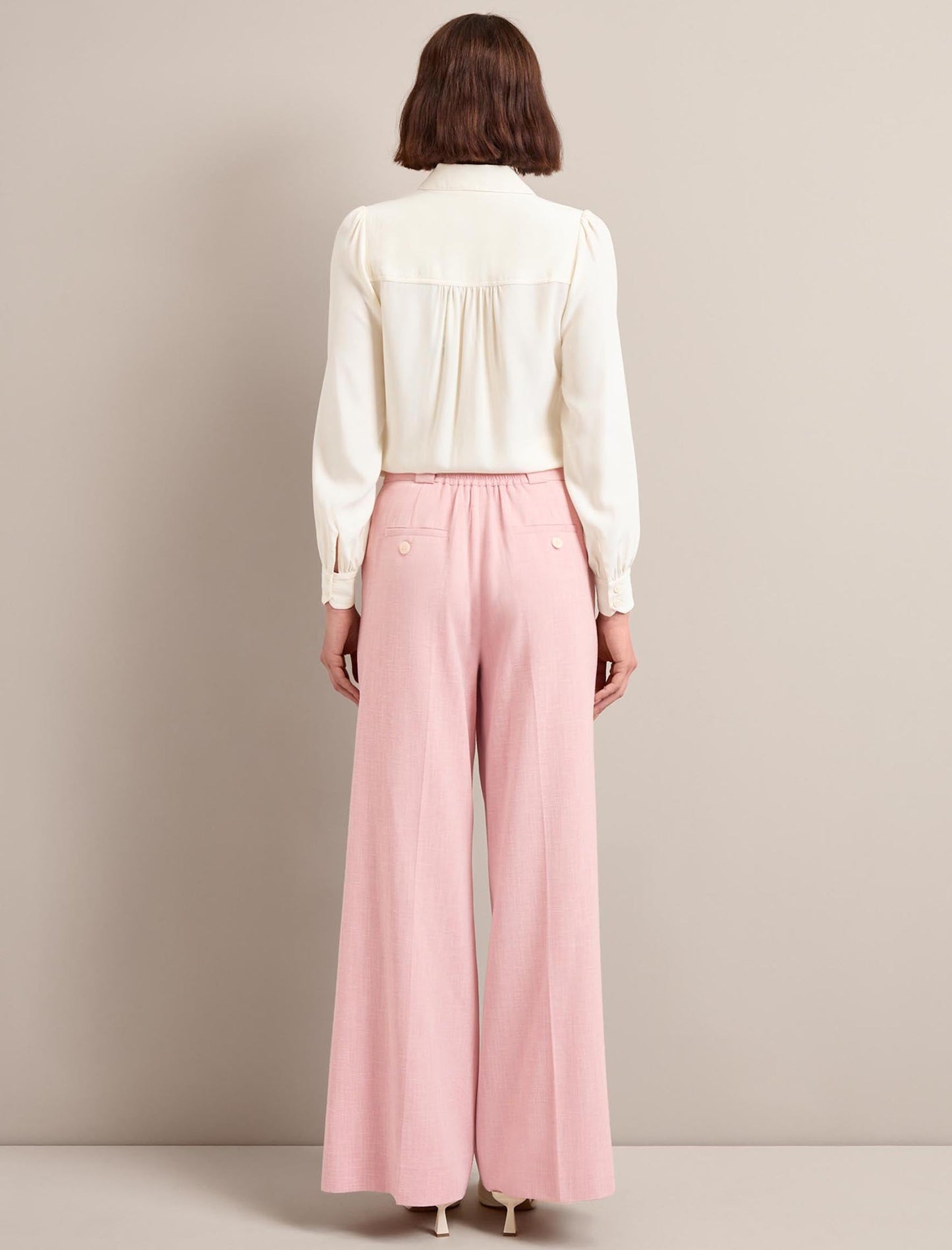 Tyler Linen Blend Trouser - Pale Pink